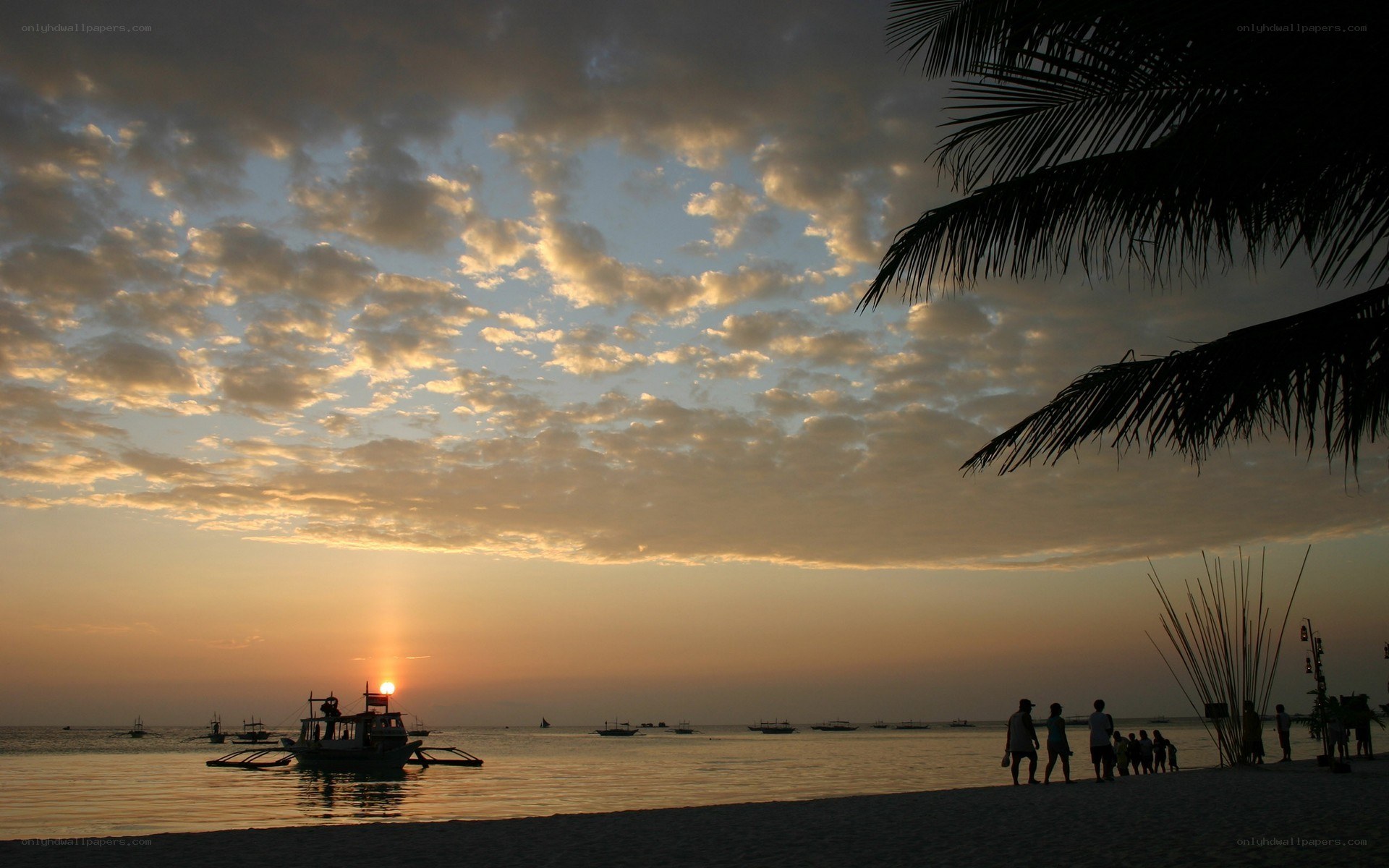 sunset at tropical beach