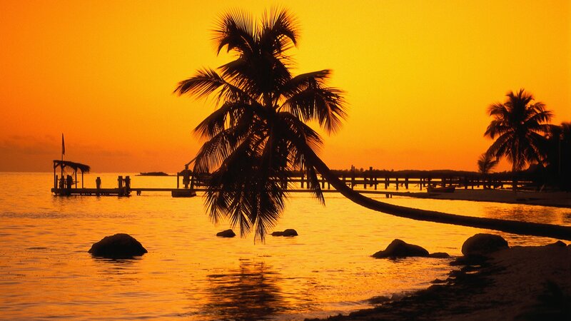sunset at tropical beach