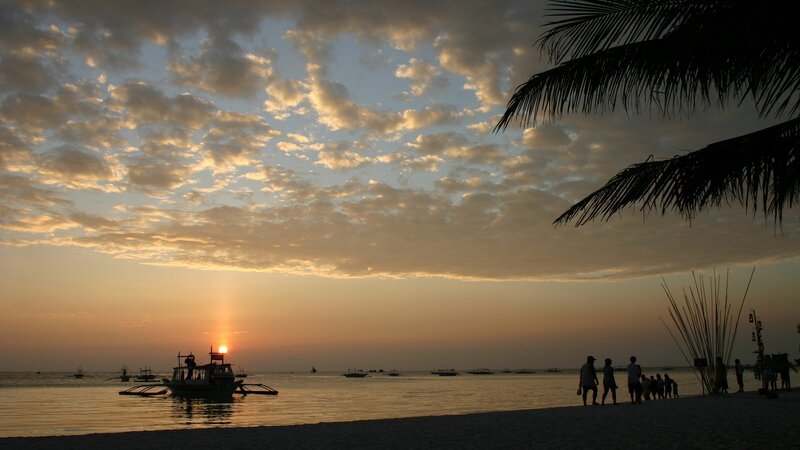 sunset at tropical beach