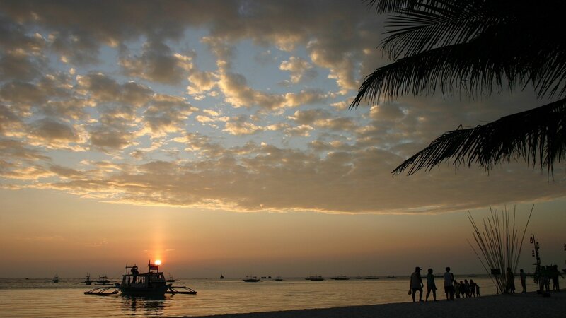 sunset at tropical beach
