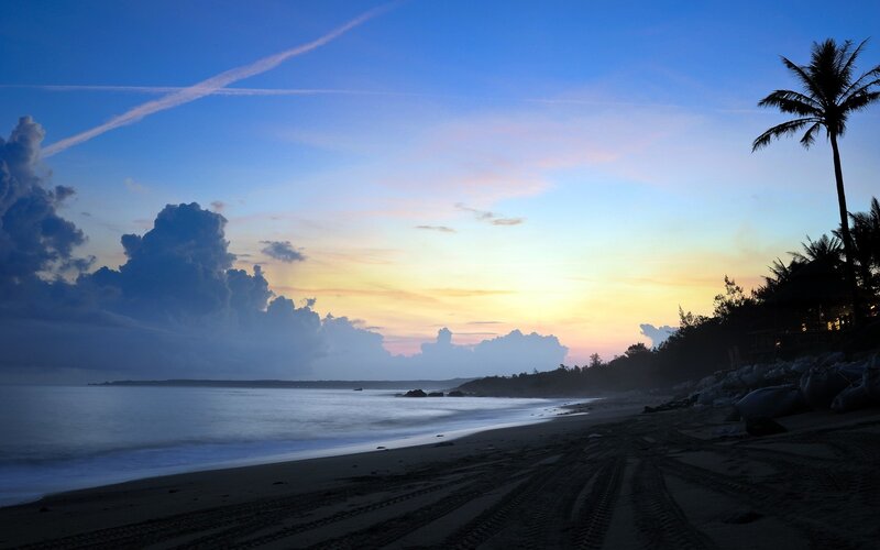 sunset at tropical beach