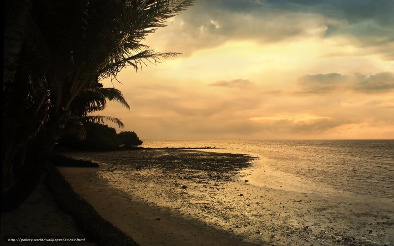 sunset at tropical beach