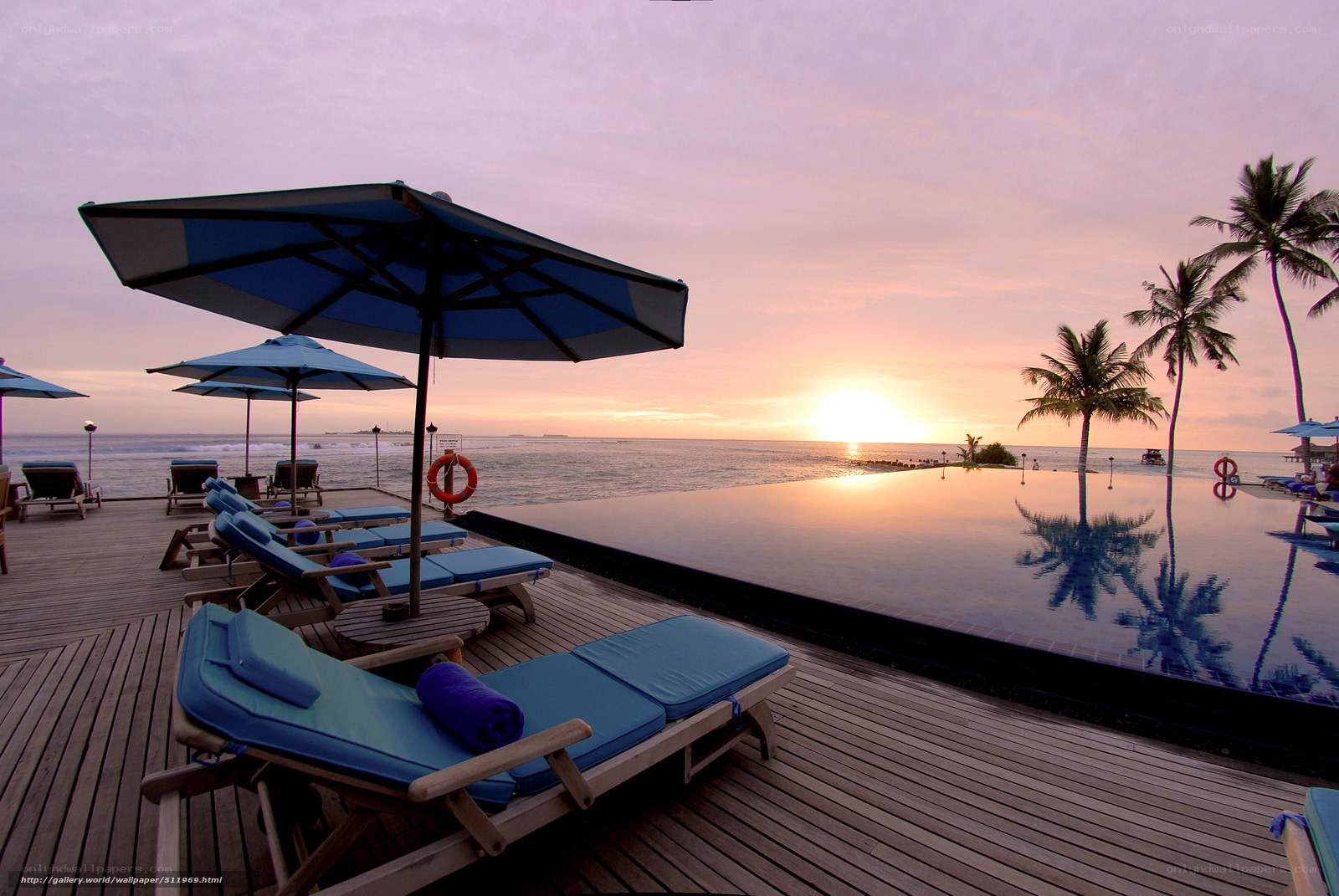 Sunset at tropical resort