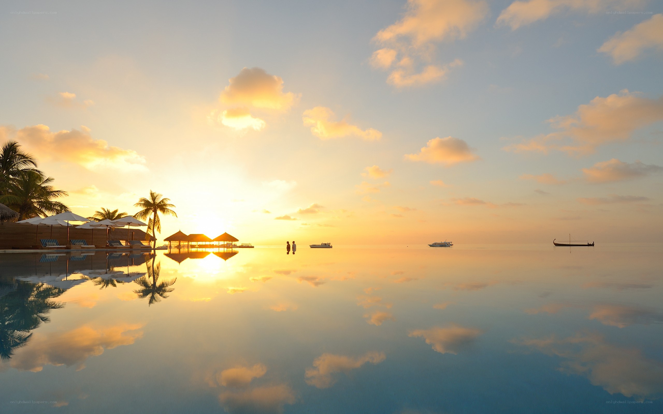 Sunset at tropical resort