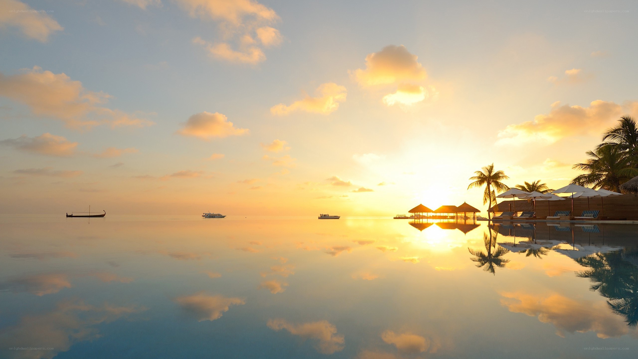 Sunset at tropical resort