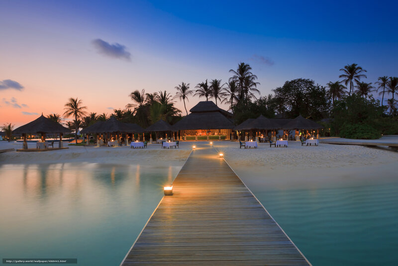 sunset at tropical resort