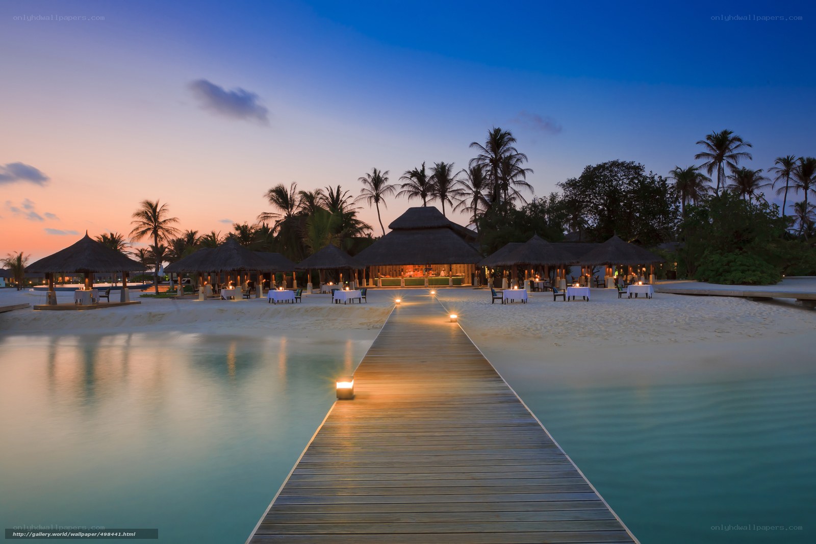 sunset at tropical resort