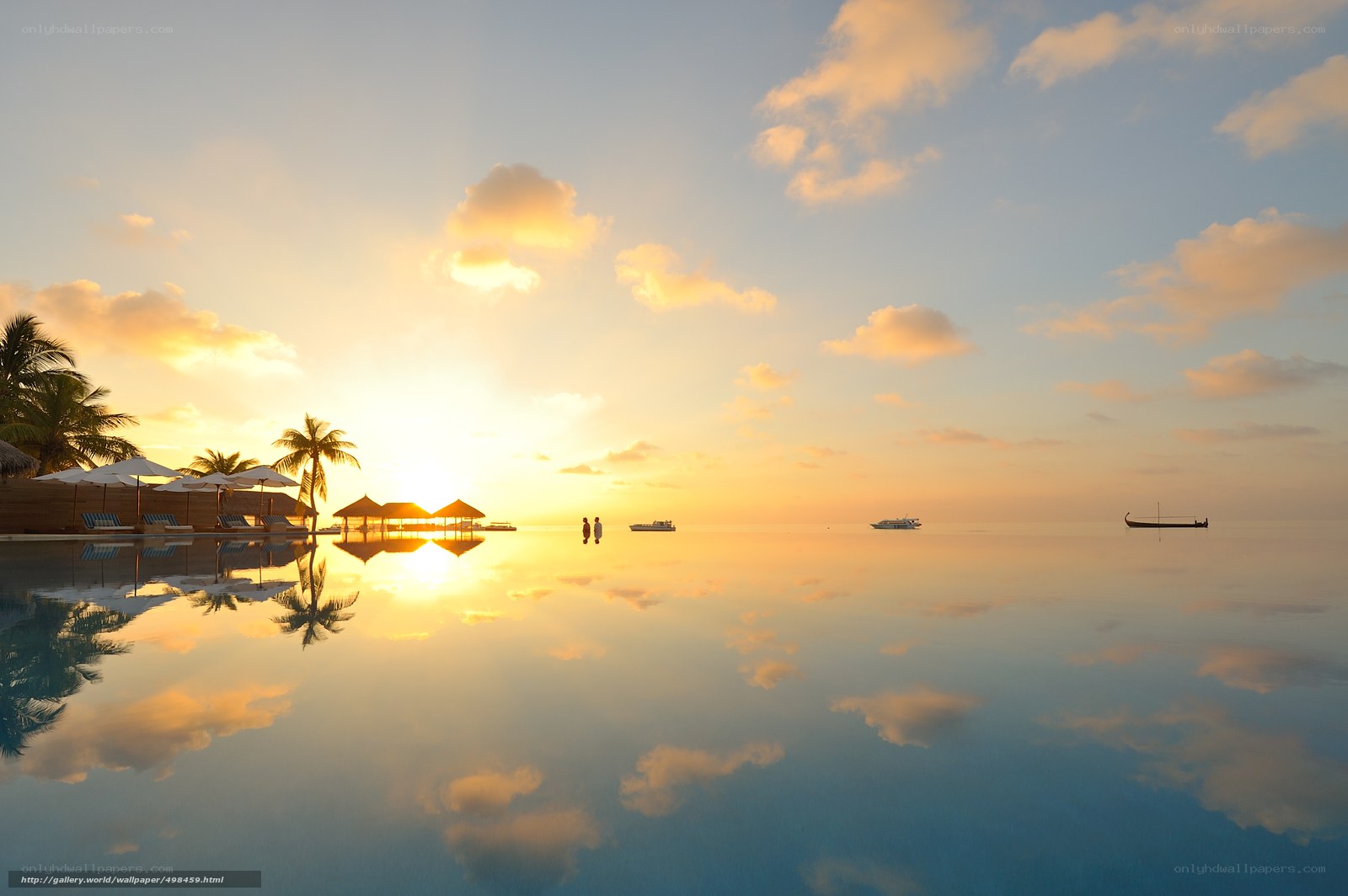 Sunset at tropical resort