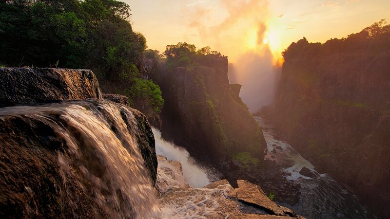 Sunset at Victoria Falls