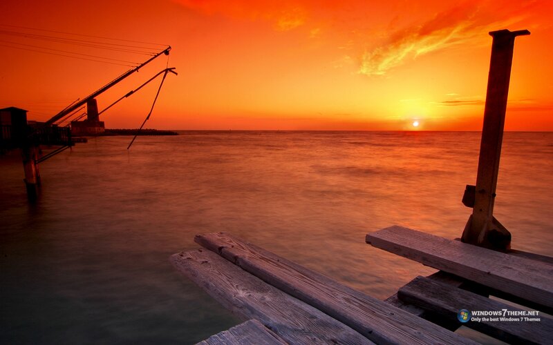Sunset at Wooden Pier — Orange