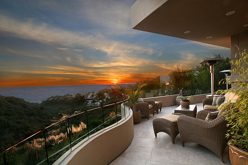 Sunset balcony with ocean view