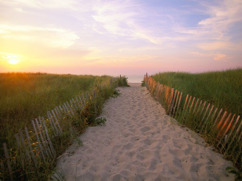 sunset beach path