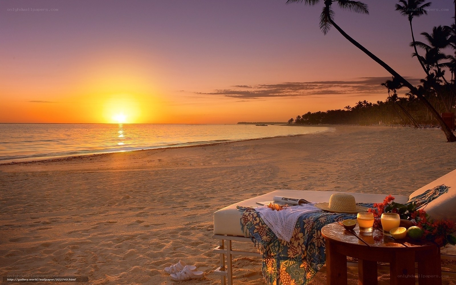 Sunset beach relaxation
