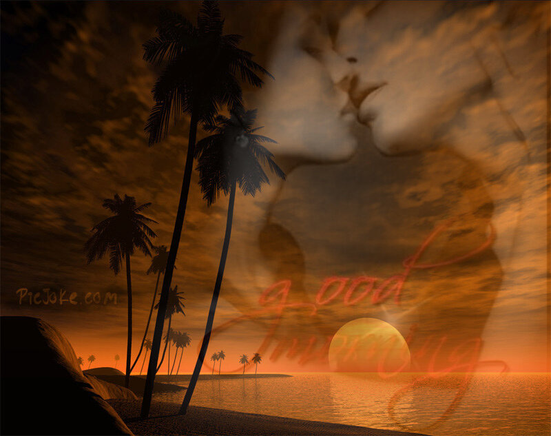 sunset beach with couple