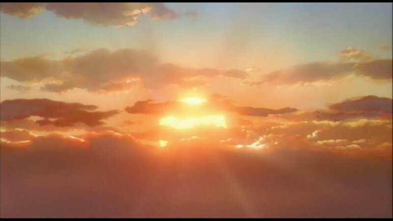 Sunset behind clouds