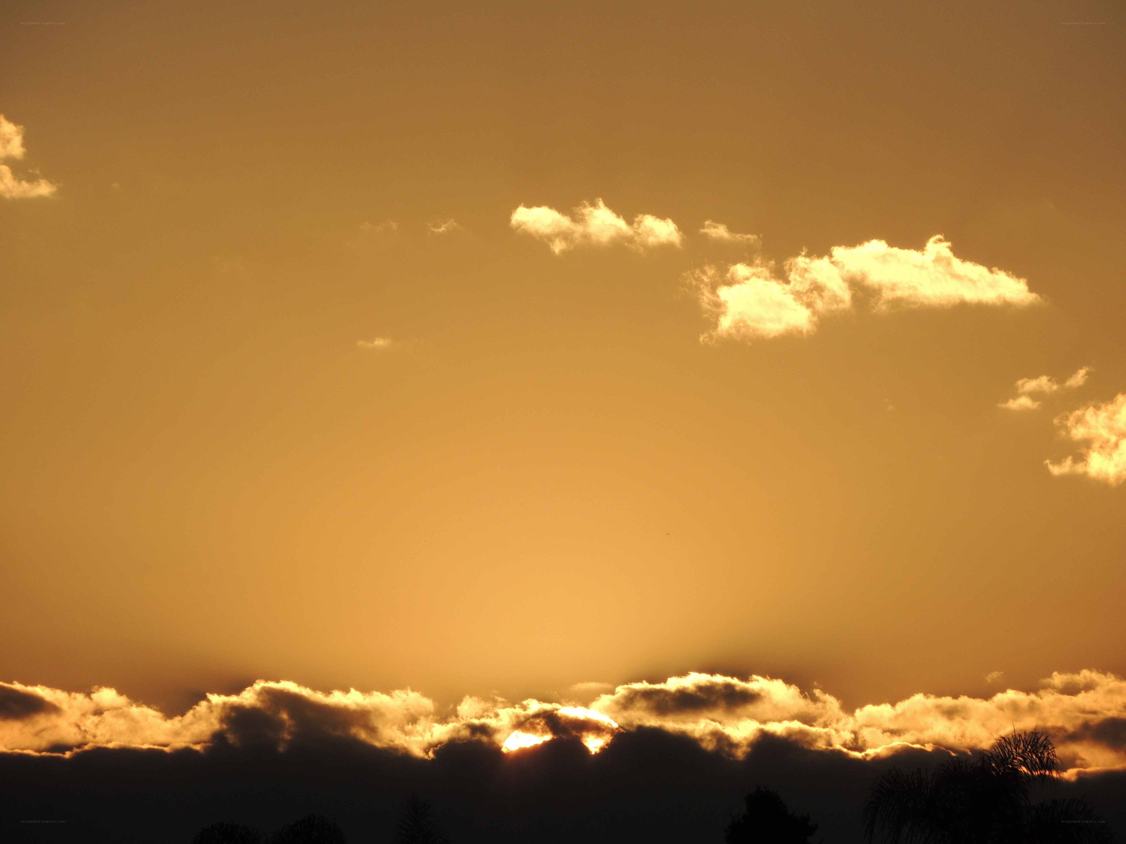 Sunset behind clouds
