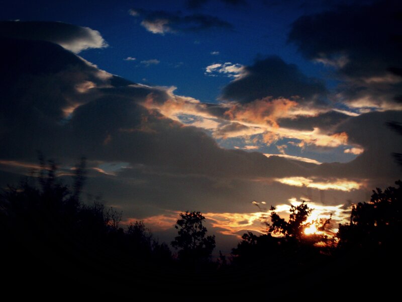 Sunset Behind Clouds — Blue