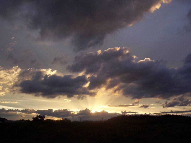 Sunset Behind Clouds — Gray, Dramatic