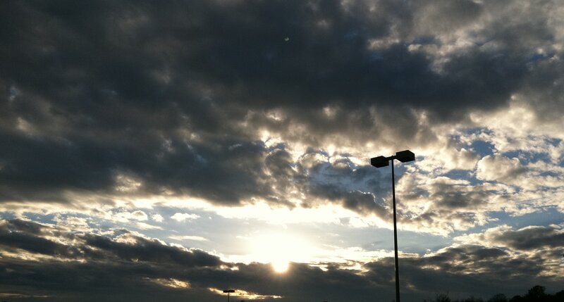 Sunset Behind Clouds — Gray