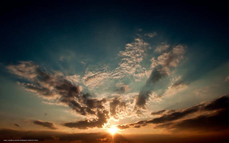 Sunset Behind Clouds — Orange, Dramatic, Photograph, Sun, Sky