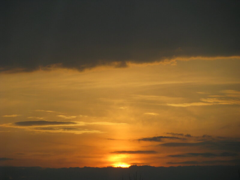 Sunset Behind Clouds — Orange, Dramatic, Photograph, Sun, Yellow, Gray