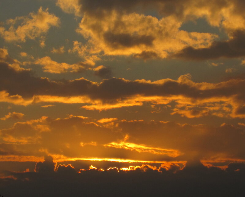 Sunset Behind Clouds — Orange, Dramatic, Photograph, Sunlight