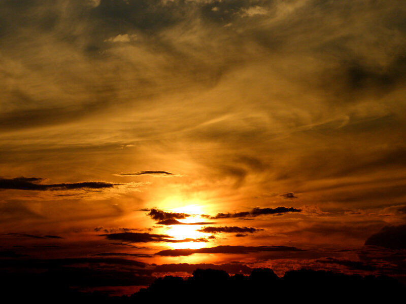Sunset Behind Clouds — Orange