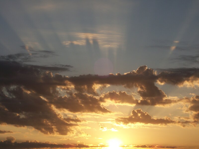 Sunset Behind Clouds — Yellow