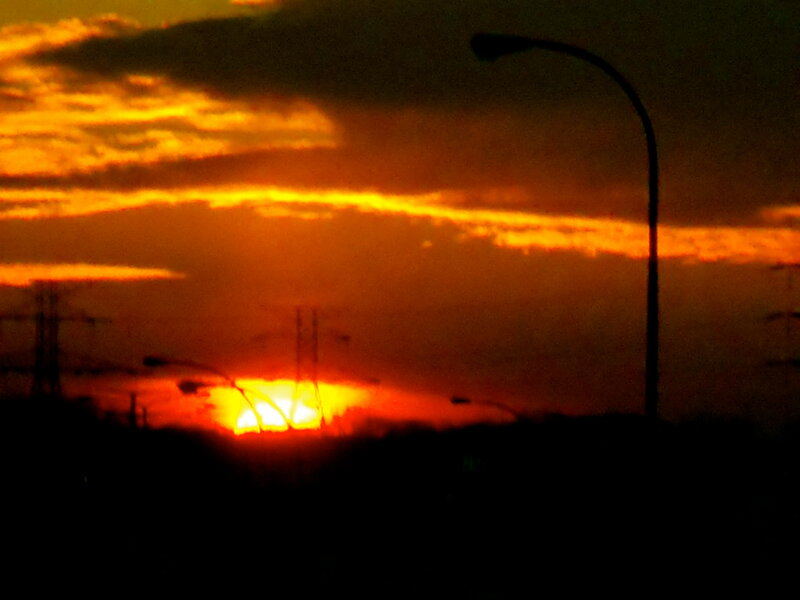 Sunset Behind Power Lines — Orange
