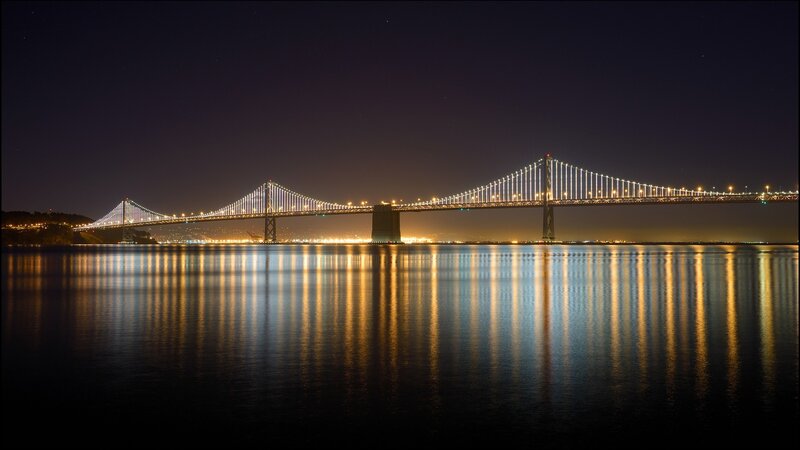 Sunset Bridge Reflection — Black