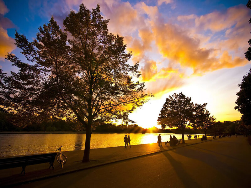 Sunset by the lake