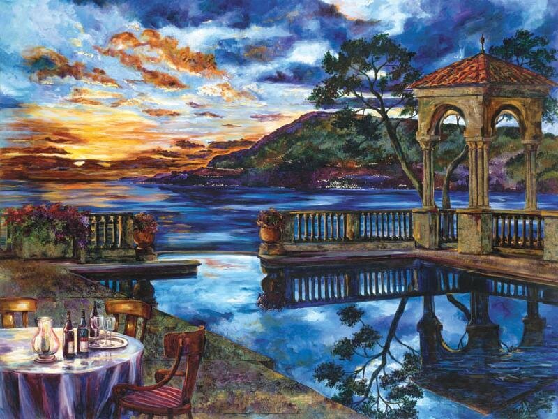 Sunset by the lake