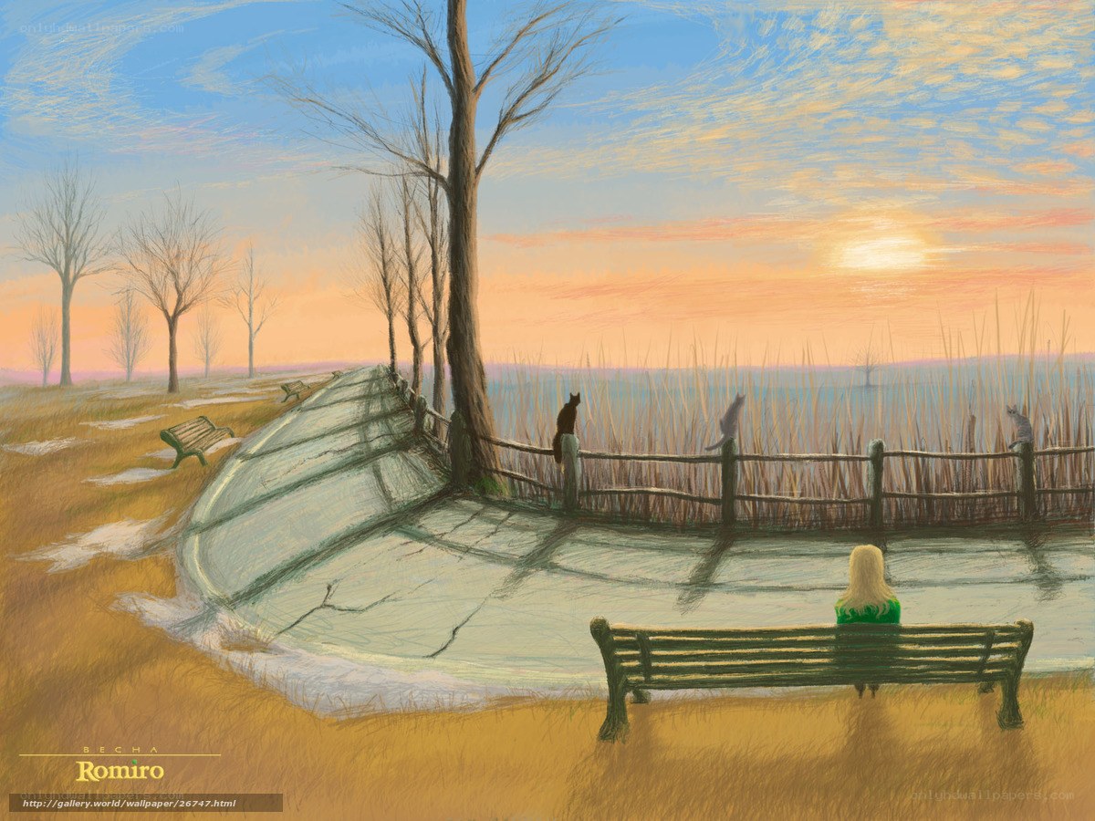 Sunset by the lake