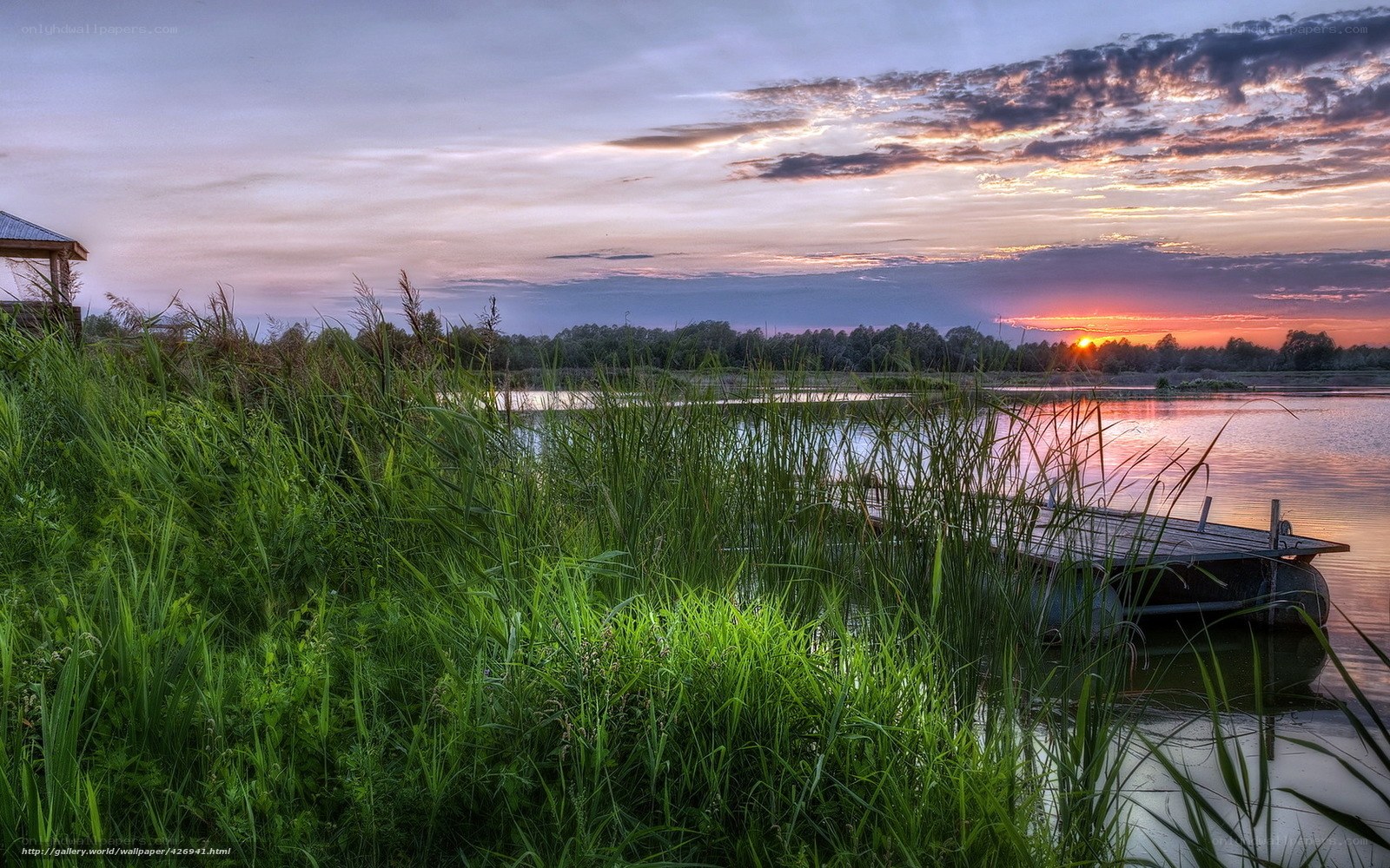 Sunset by the lake