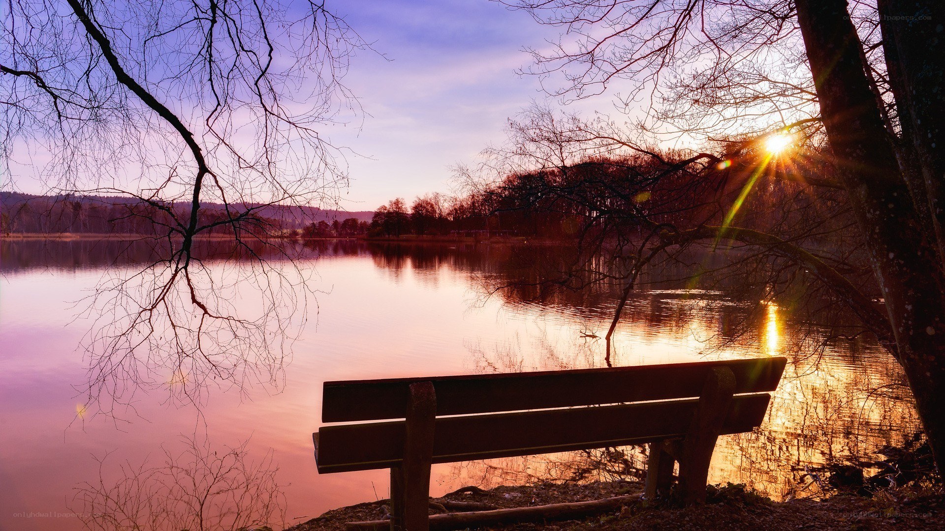 Sunset by the lake