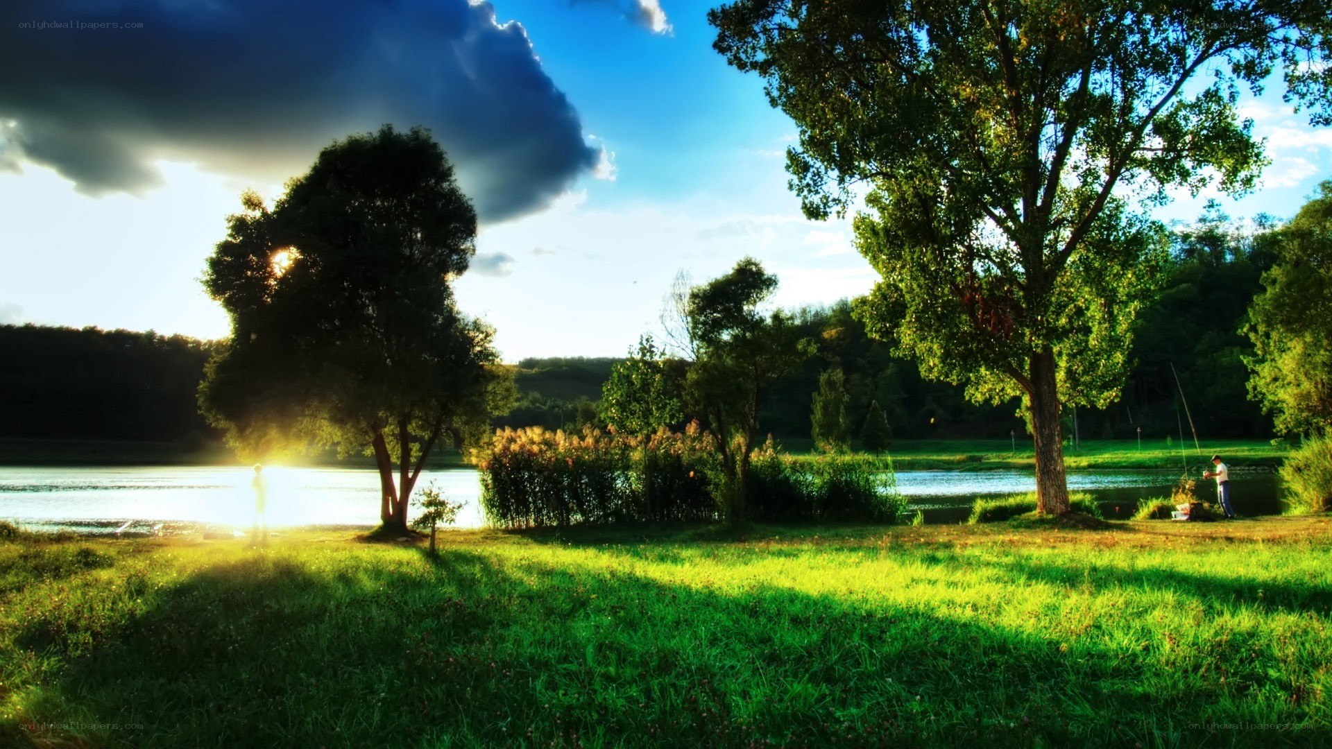 Sunset by the lake