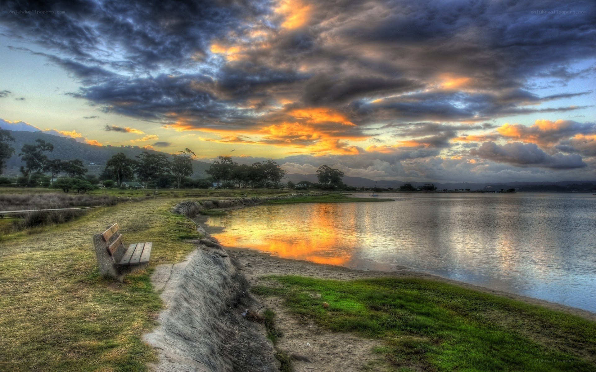 Sunset by the lake