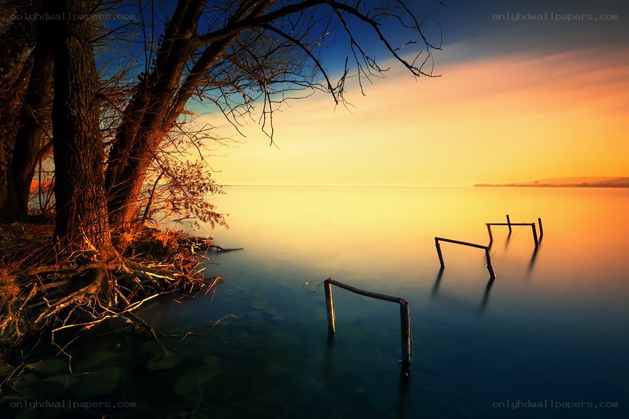 Sunset by the lake