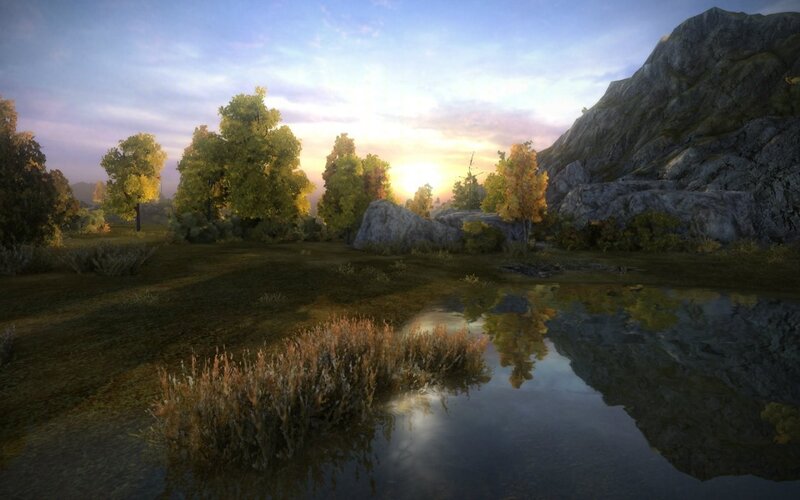 Sunset by the lake