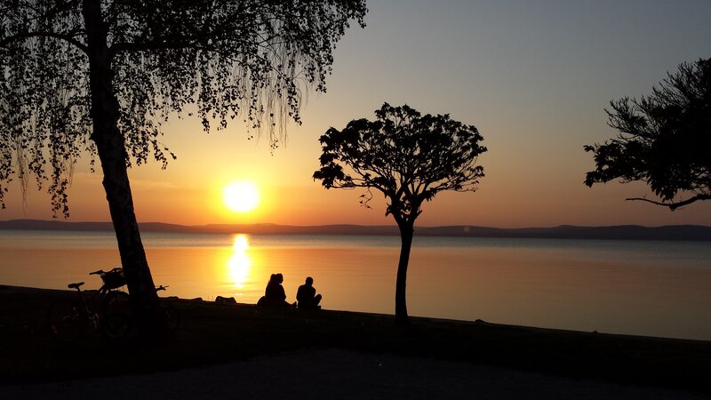 Sunset by the lake