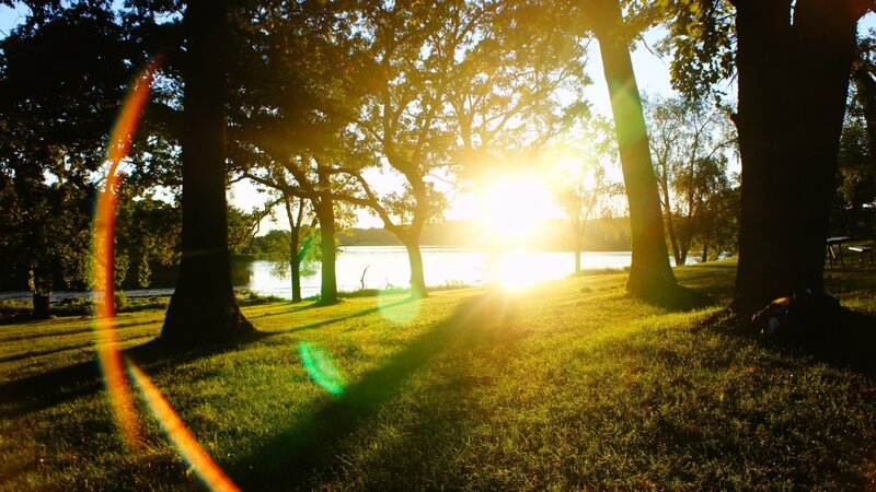Sunset by the lake
