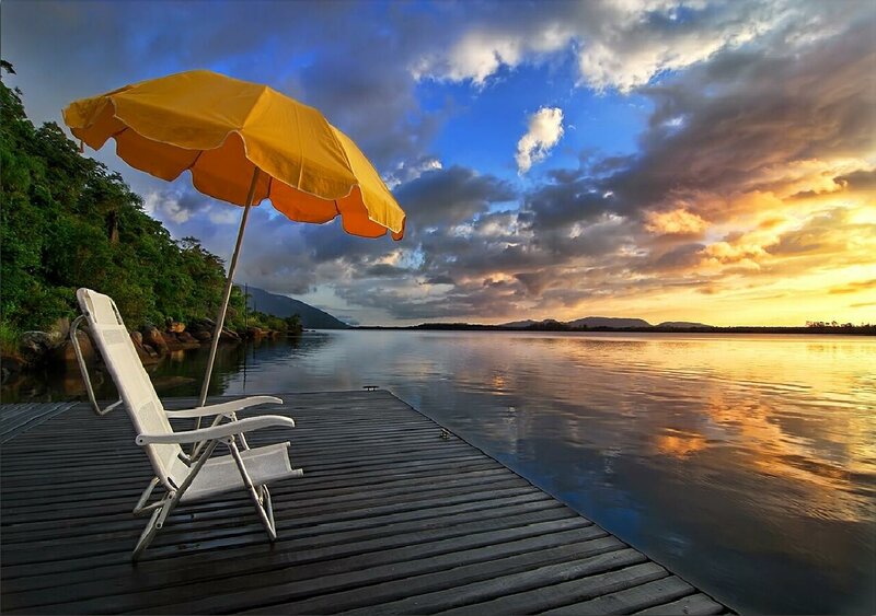 Sunset by the lake