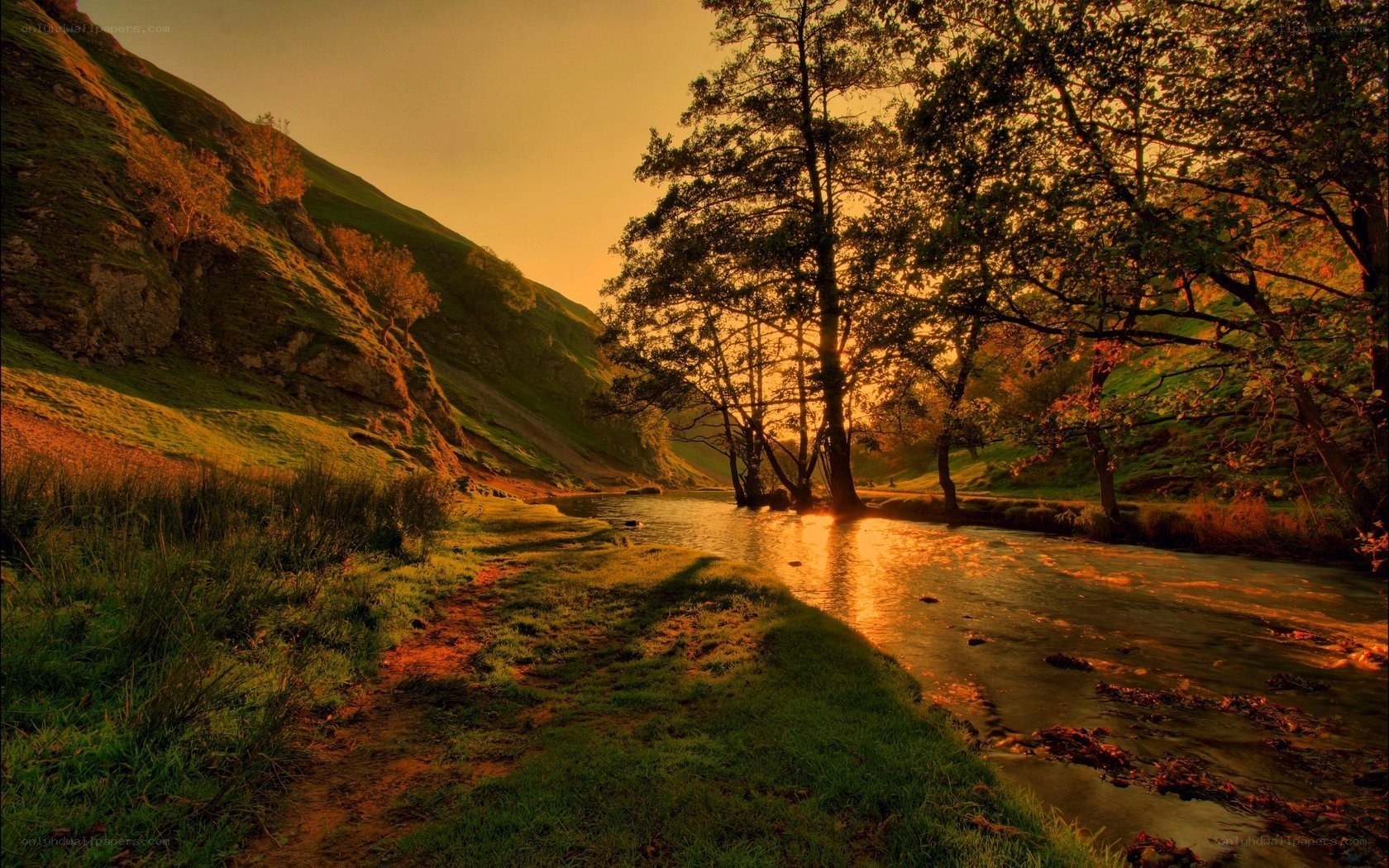 Sunset by the river