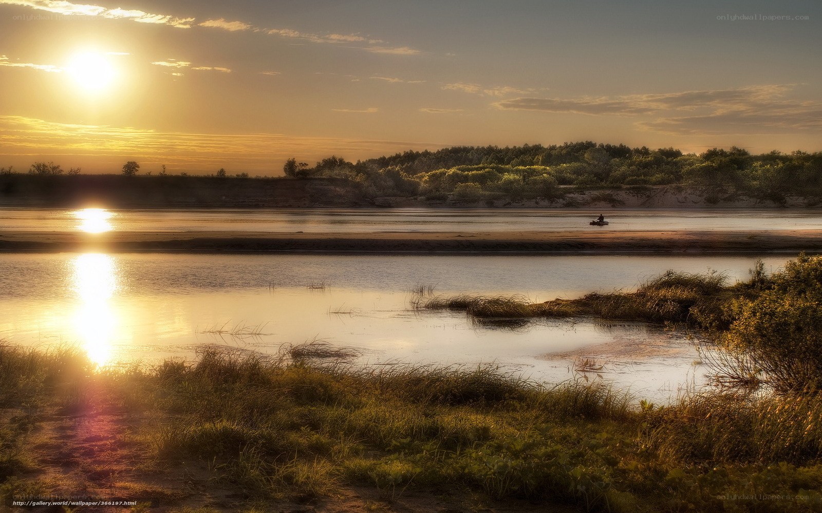 Sunset by the river