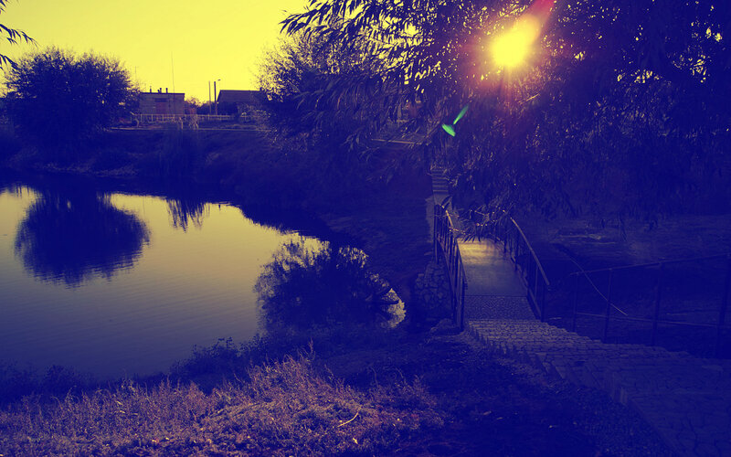 Sunset by the river