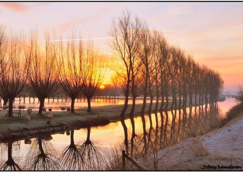 Sunset by the river