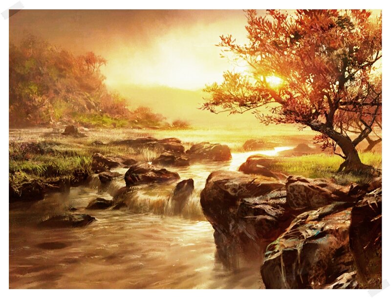 Sunset by the river