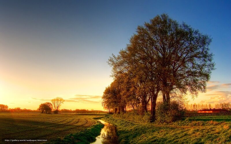 Sunset by the river