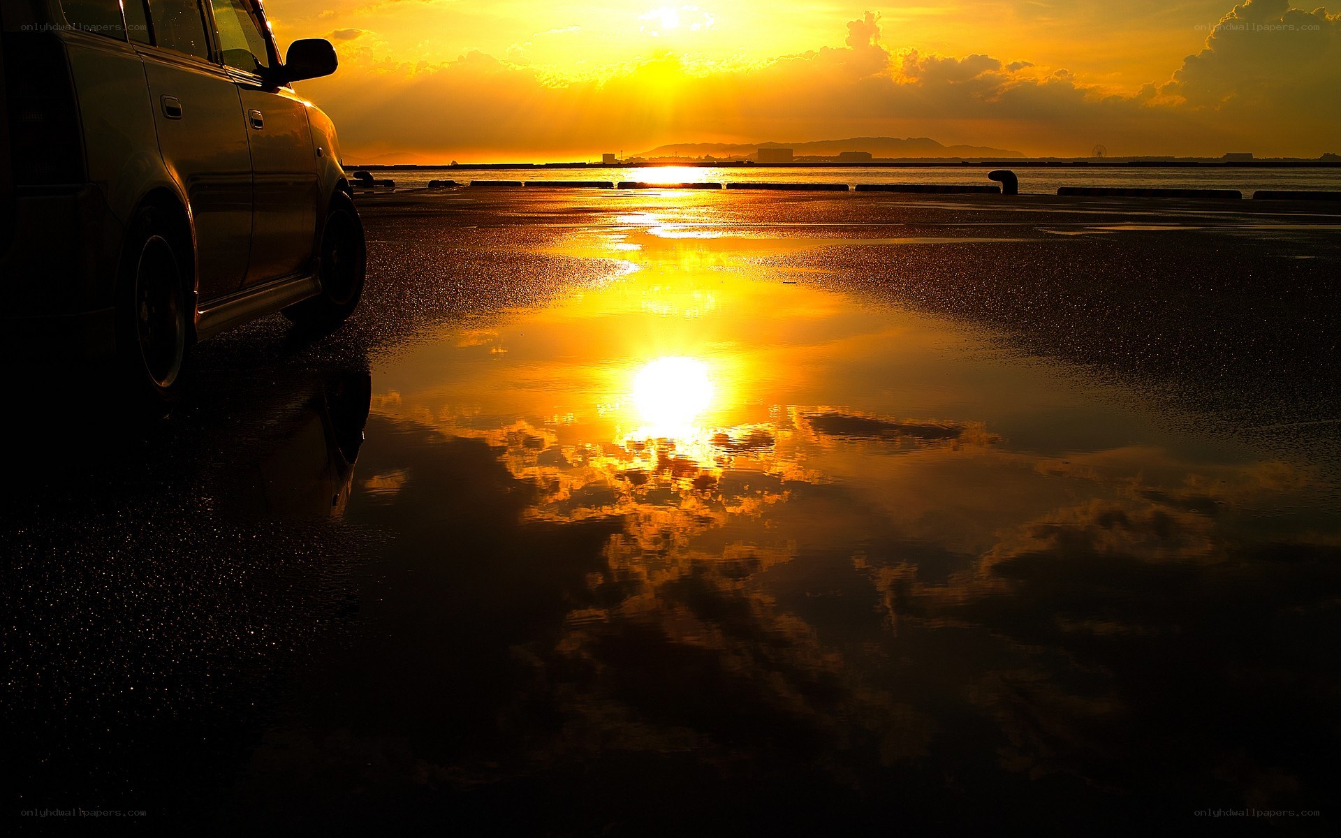 Sunset by the sea