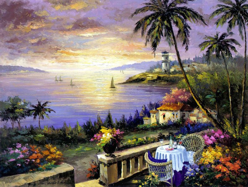 Sunset by the Sea — Purple, Serene